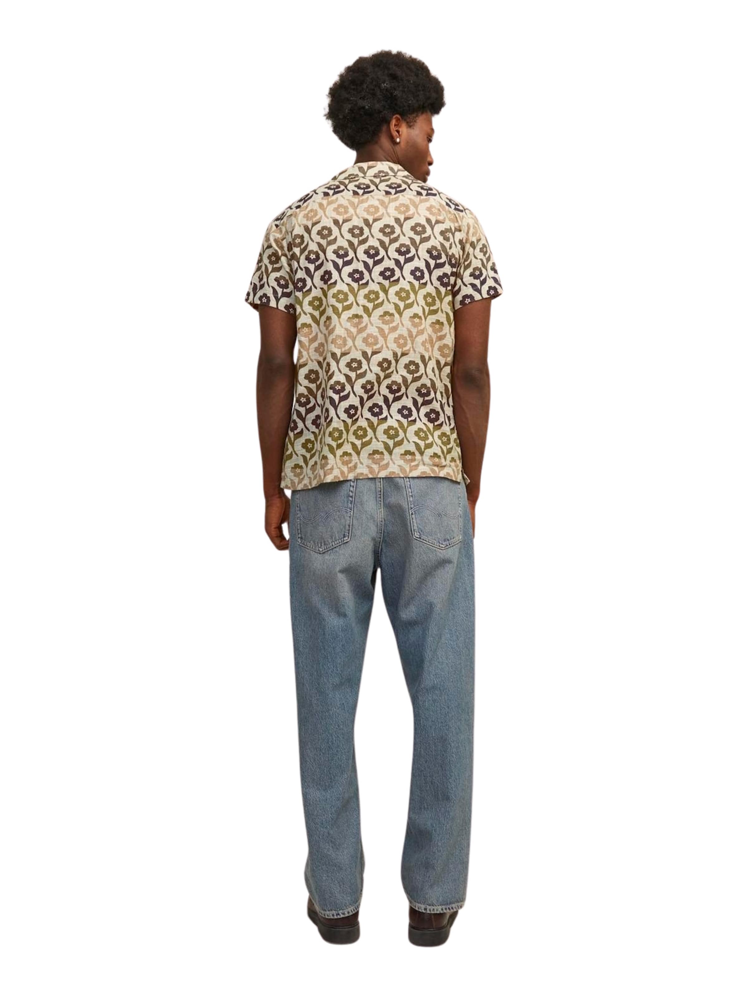 JACK & JONES Comfort fit Button Up Shirt 'JJFlores' in Green