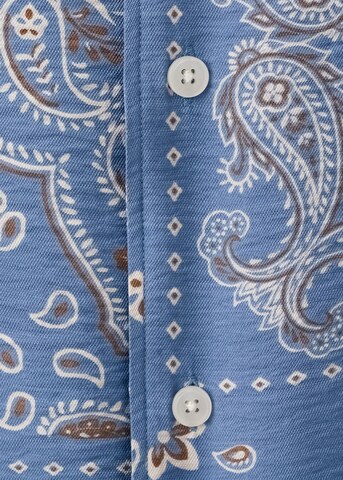 MANGO MAN Regular Fit Hemd 'Madras' in Blau