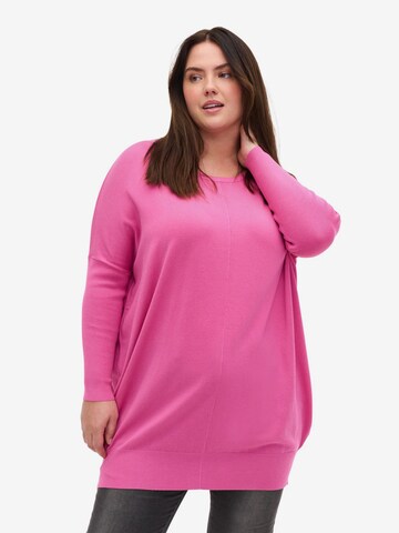 Zizzi Pullover 'MCARRIE' i pink: forside