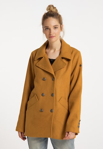 DreiMaster Vintage Ανοιξιάτικο και φθινοπωρινό παλτό σε κίτρινο: μπροστά