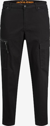 Jack & Jones Plus - Regular Calças cargo 'Stace' em preto: frente