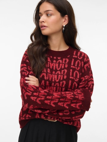 VERO MODA Пуловер 'VMLove' в червено: отпред