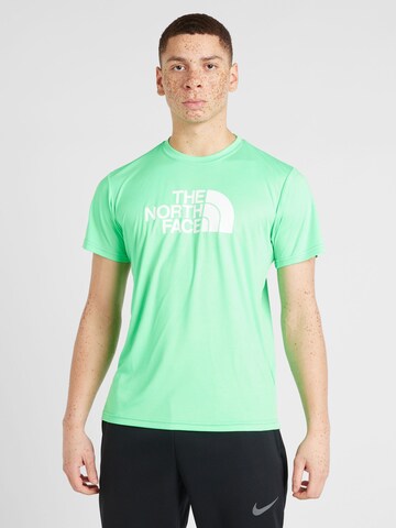THE NORTH FACE Средняя посадка Функциональная футболка 'REAXION EASY' в Зеленый: спереди
