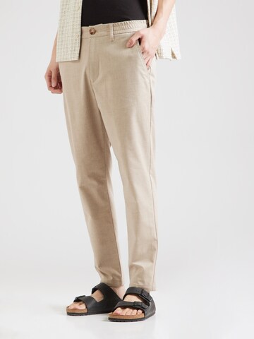 GABBA Regular Trousers 'Monza Button Carre' in Beige: front