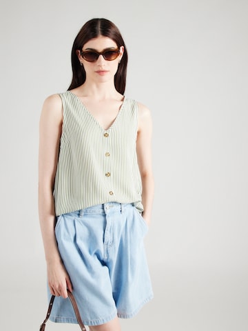 VERO MODA Blouse 'BUMPY' in Groen: voorkant