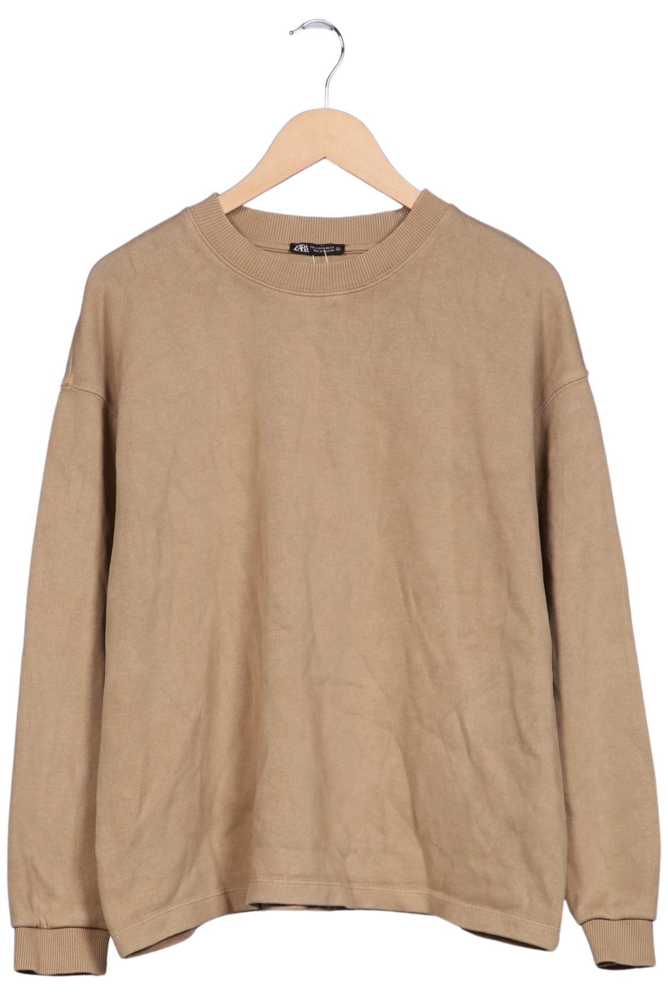 ZARA Sweatshirt & Zip-Up Hoodie in XL in Beige: front