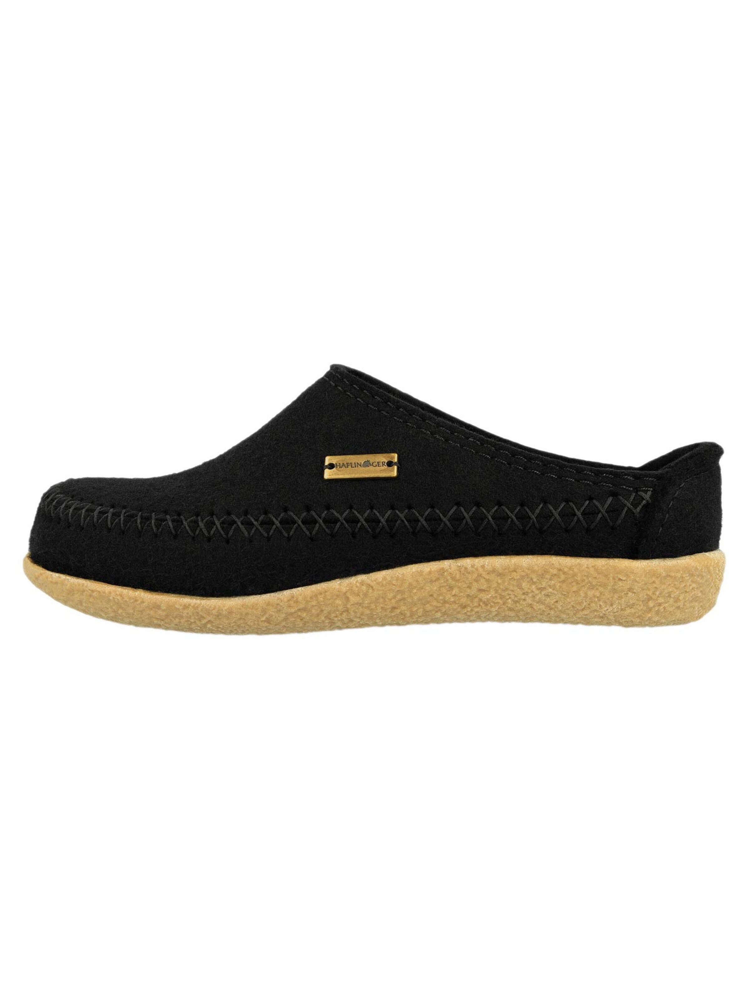 HAFLINGER Slippers 'Blizzard Credo' in Black: front