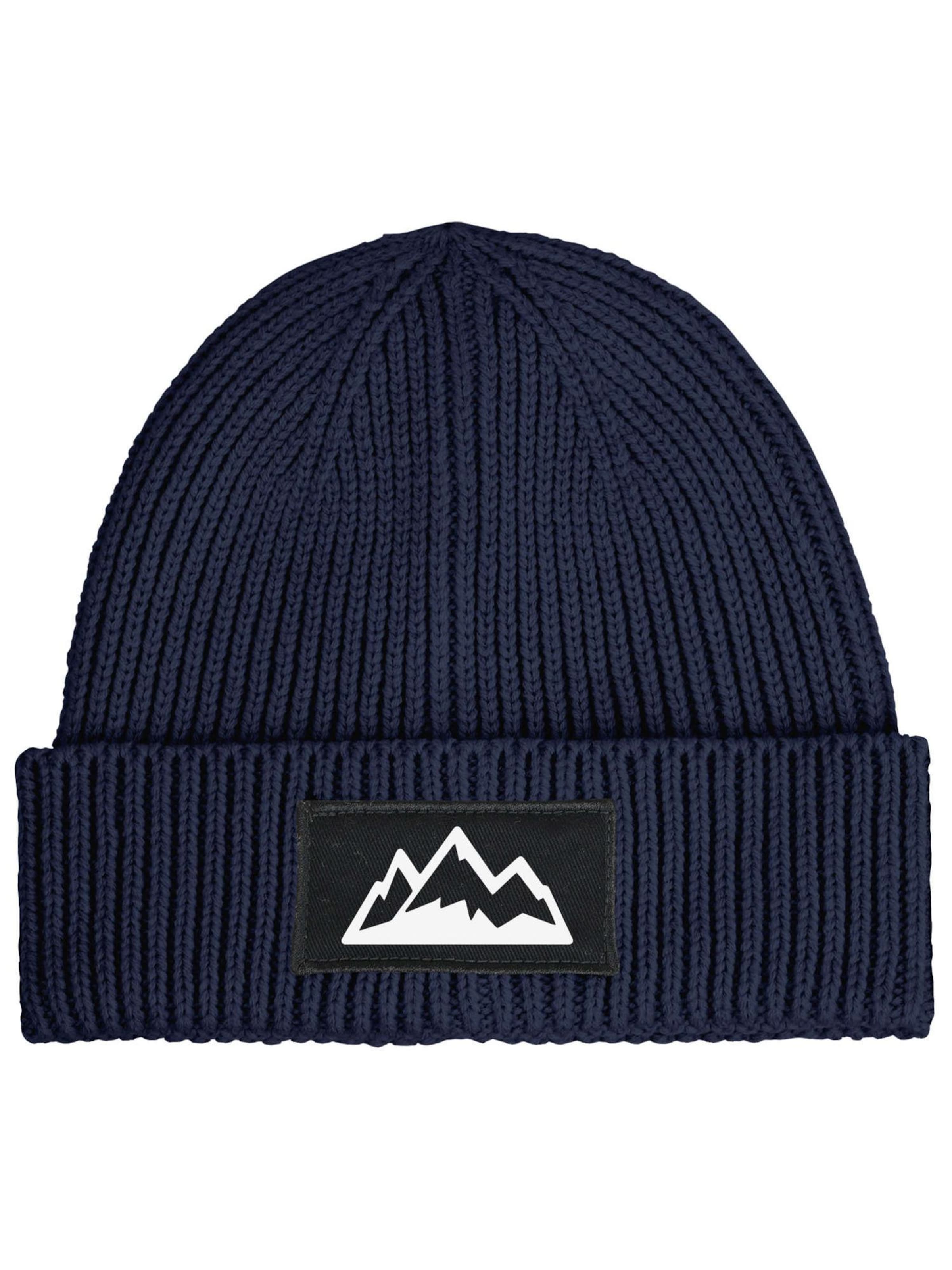 Neverless Beanie 'Mountain' in Blue: front