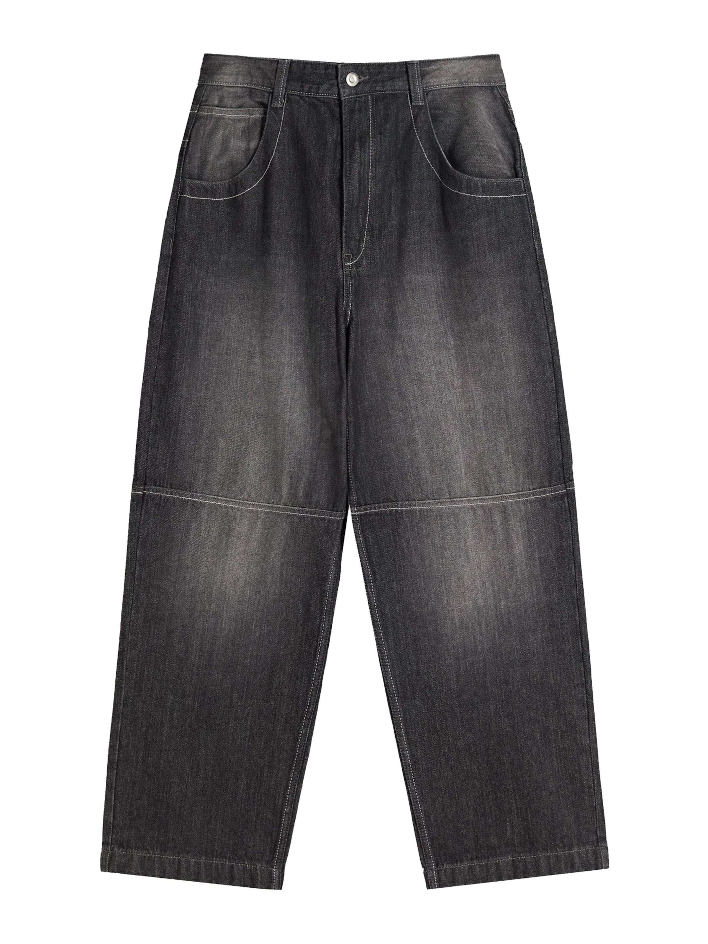 Bershka Baggy Jeans in Schwarz: Vorderseite