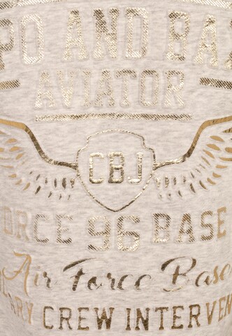 CIPO & BAXX Sweatjacke mit asymmetrischem Reißverschluss und Rückenprint in Beige