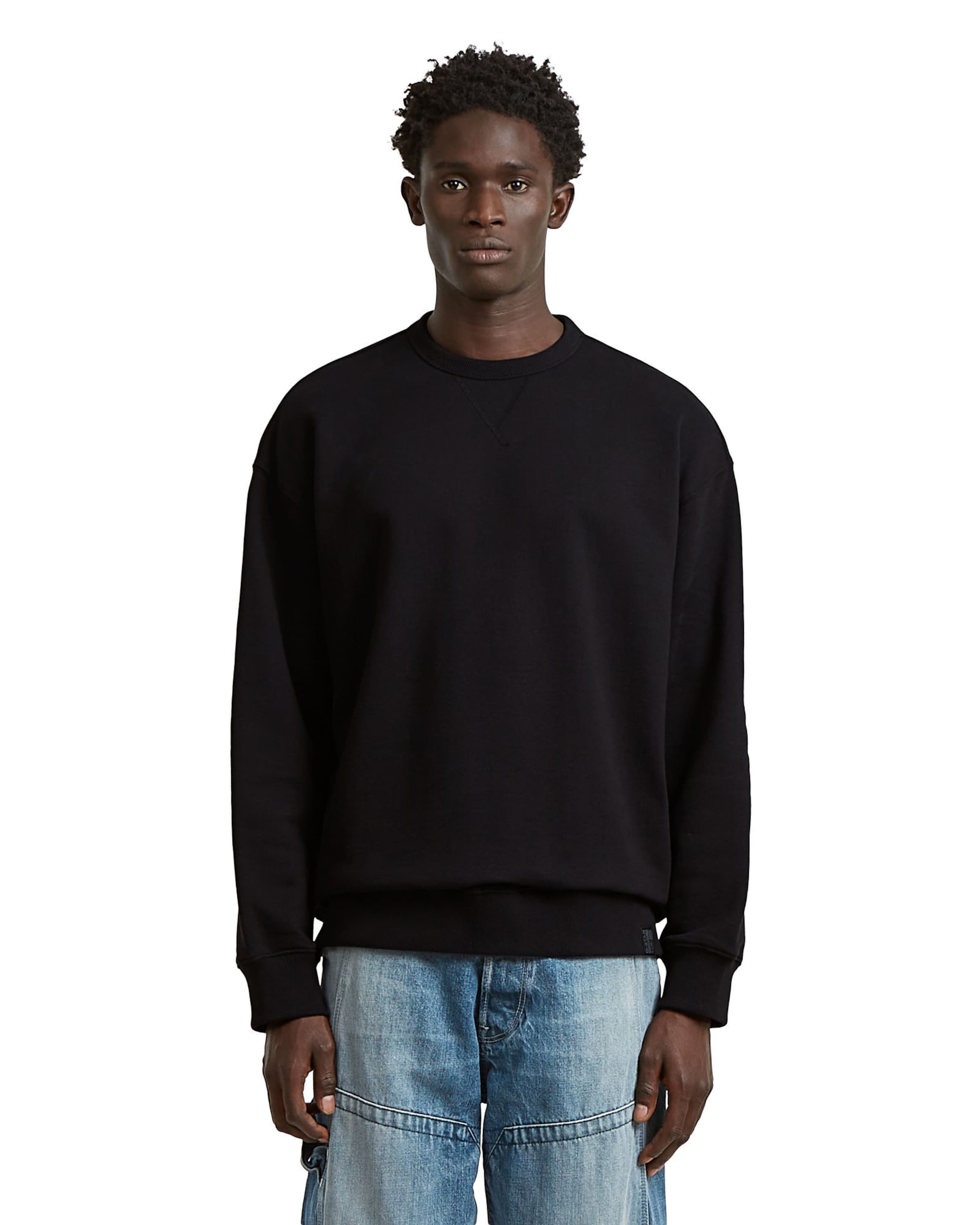 G-STAR Sweater - 'GS-01 Relaxed' in Schwarz: Vorderseite