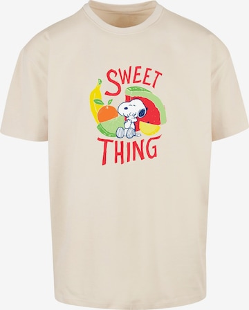 Merchcode T-Shirt 'Ladies Peanuts - Sweet Thing' in Beige: predná strana