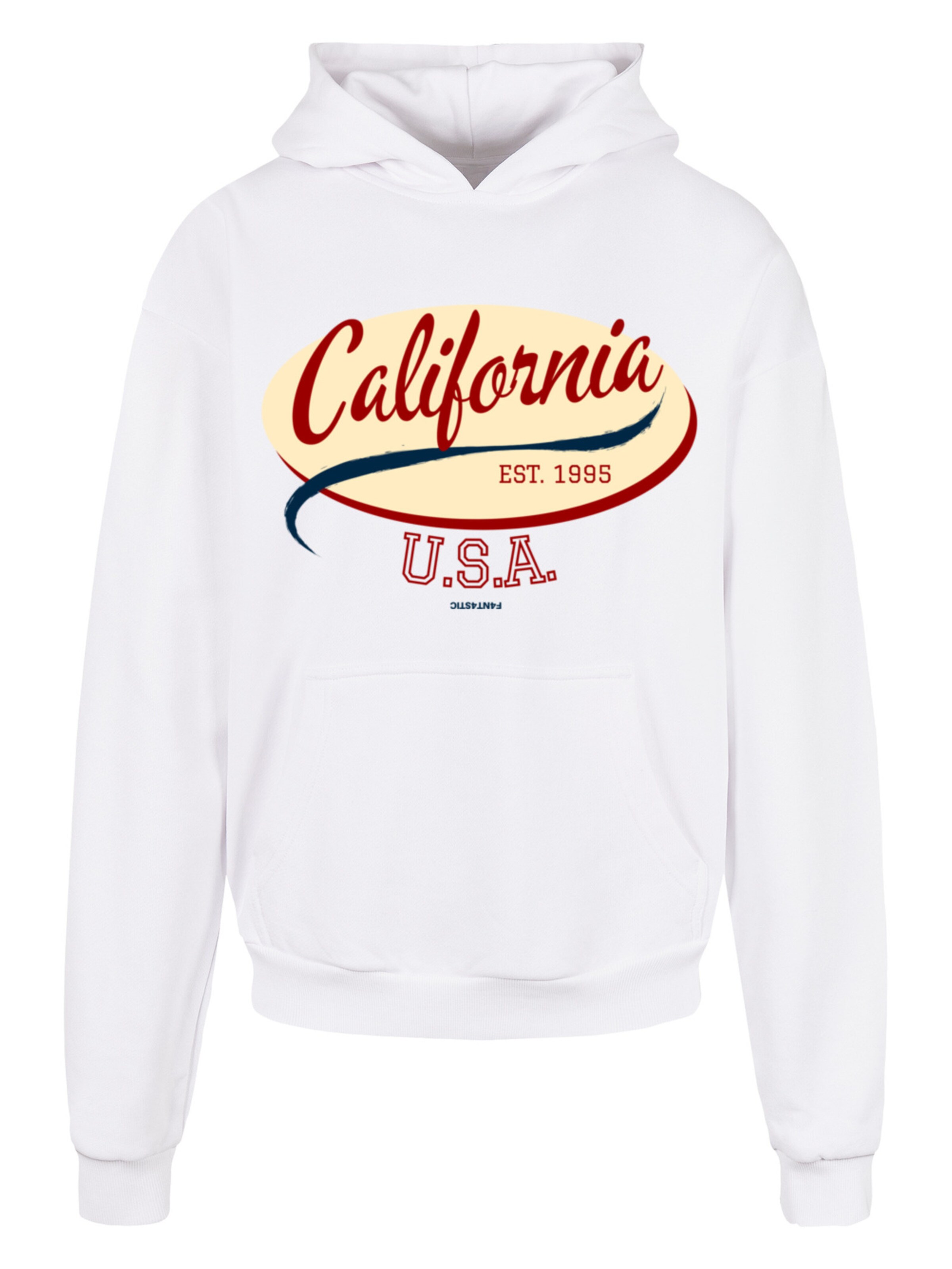 F4NT4STIC Sweatshirt 'California' in Wit: voorkant