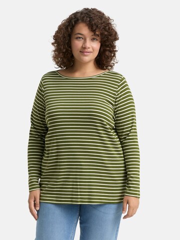 Tom Tailor Women + Shirt in Groen: voorkant