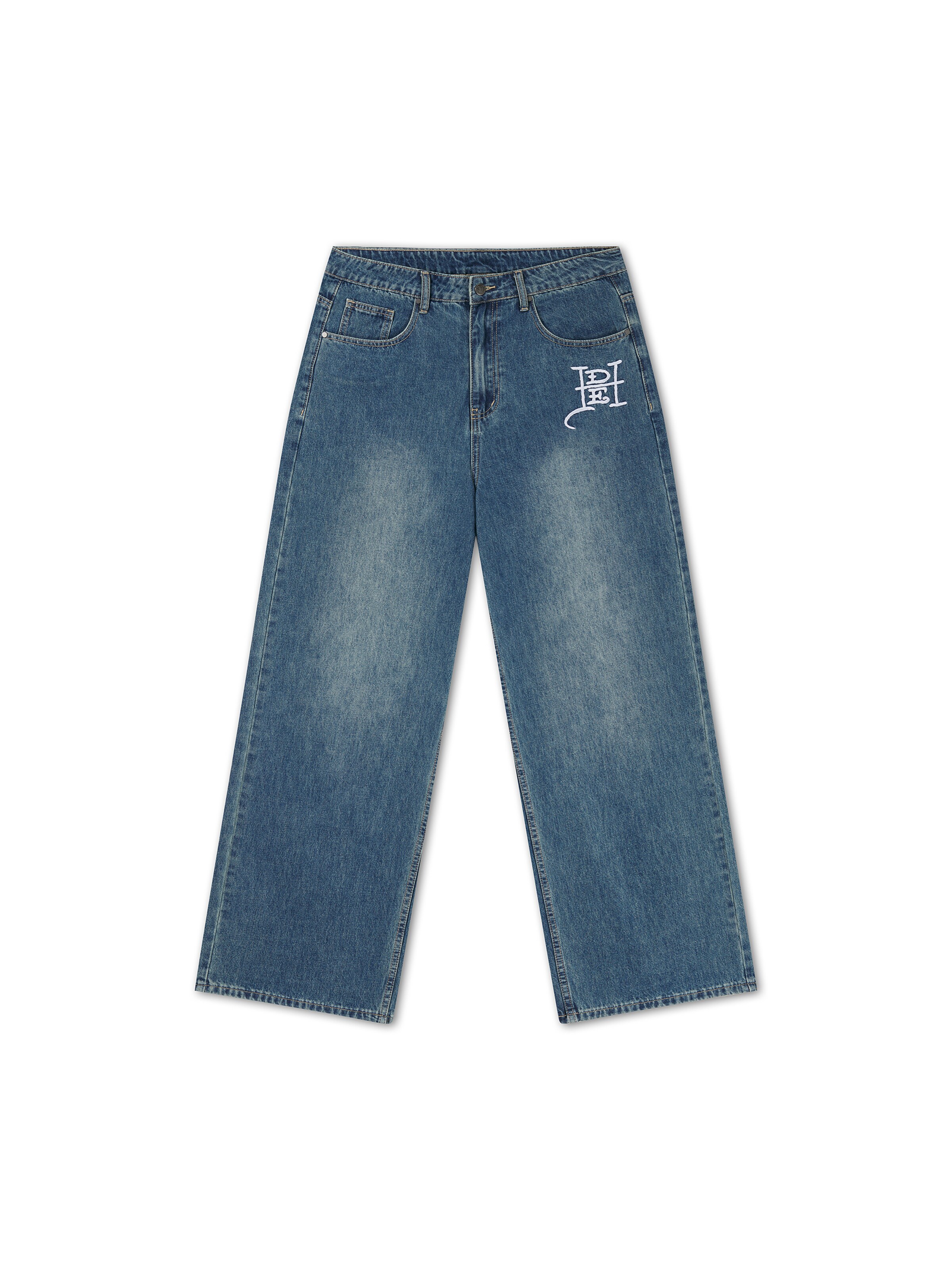 Ed Hardy - Loosefit Vaquero en azul: frente