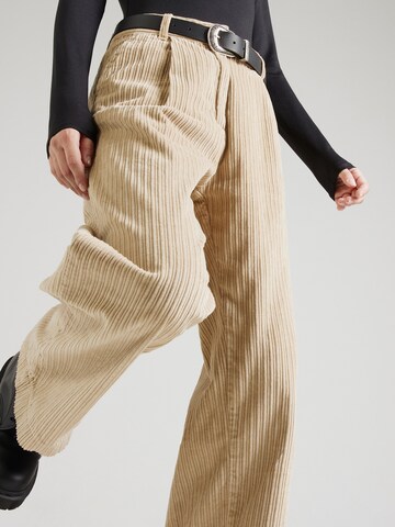 Wide leg Pantaloni cutați 'POSEY' de la KnowledgeCotton Apparel pe bej
