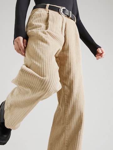 KnowledgeCotton Apparel Wide Leg Hose 'POSEY' in Beige