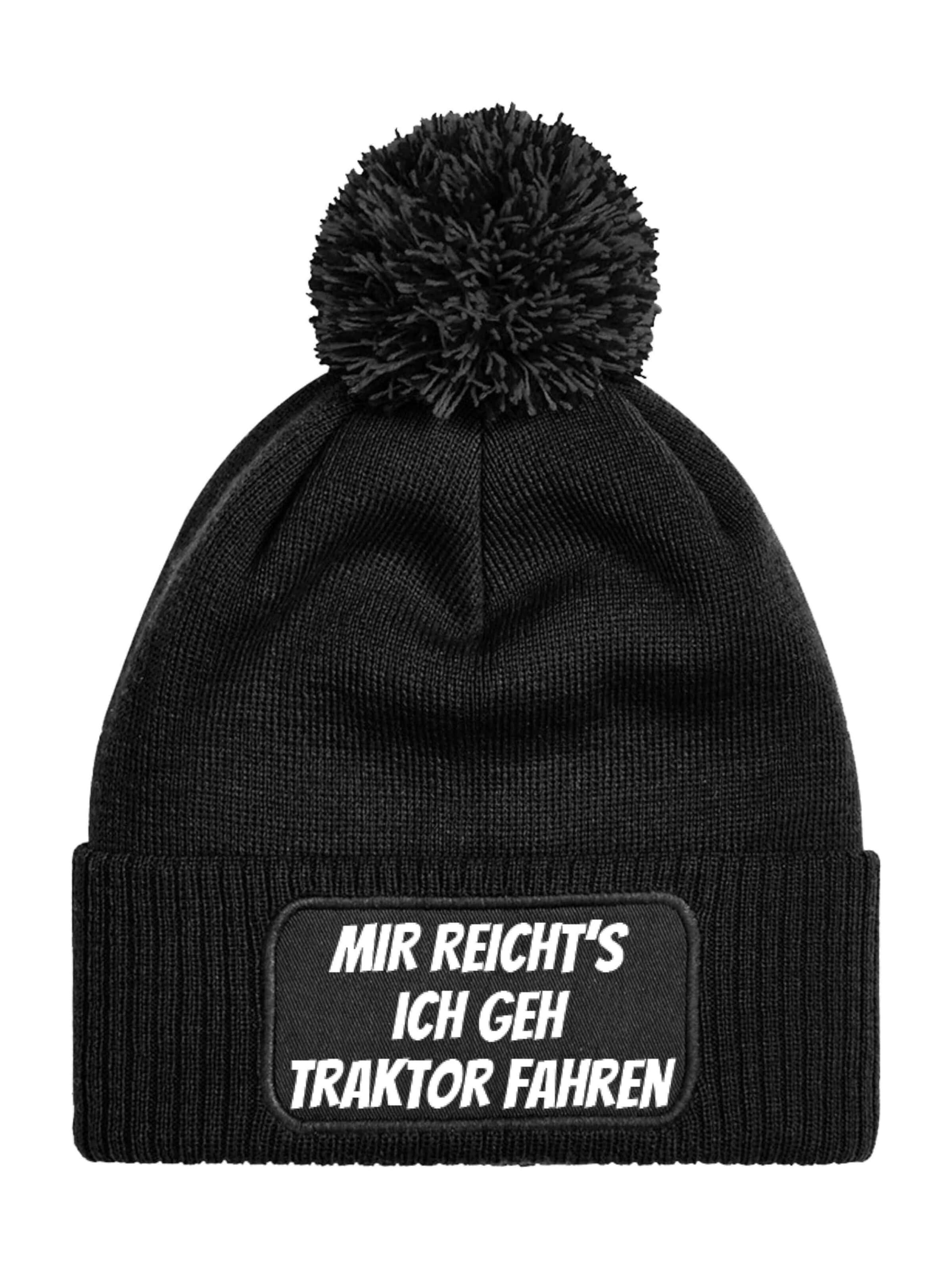 Youth Designz Beanie 'Mir reichts – Traktor' in Black: front