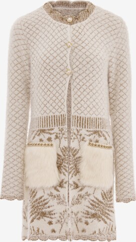 faina Knit Cardigan in White: front