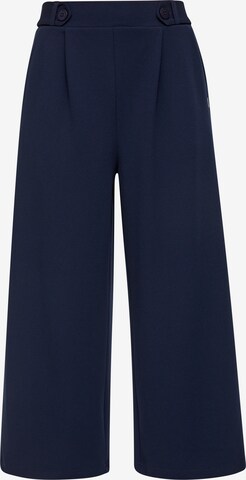 QS Wide leg Pleat-Front Pants in Blue: front