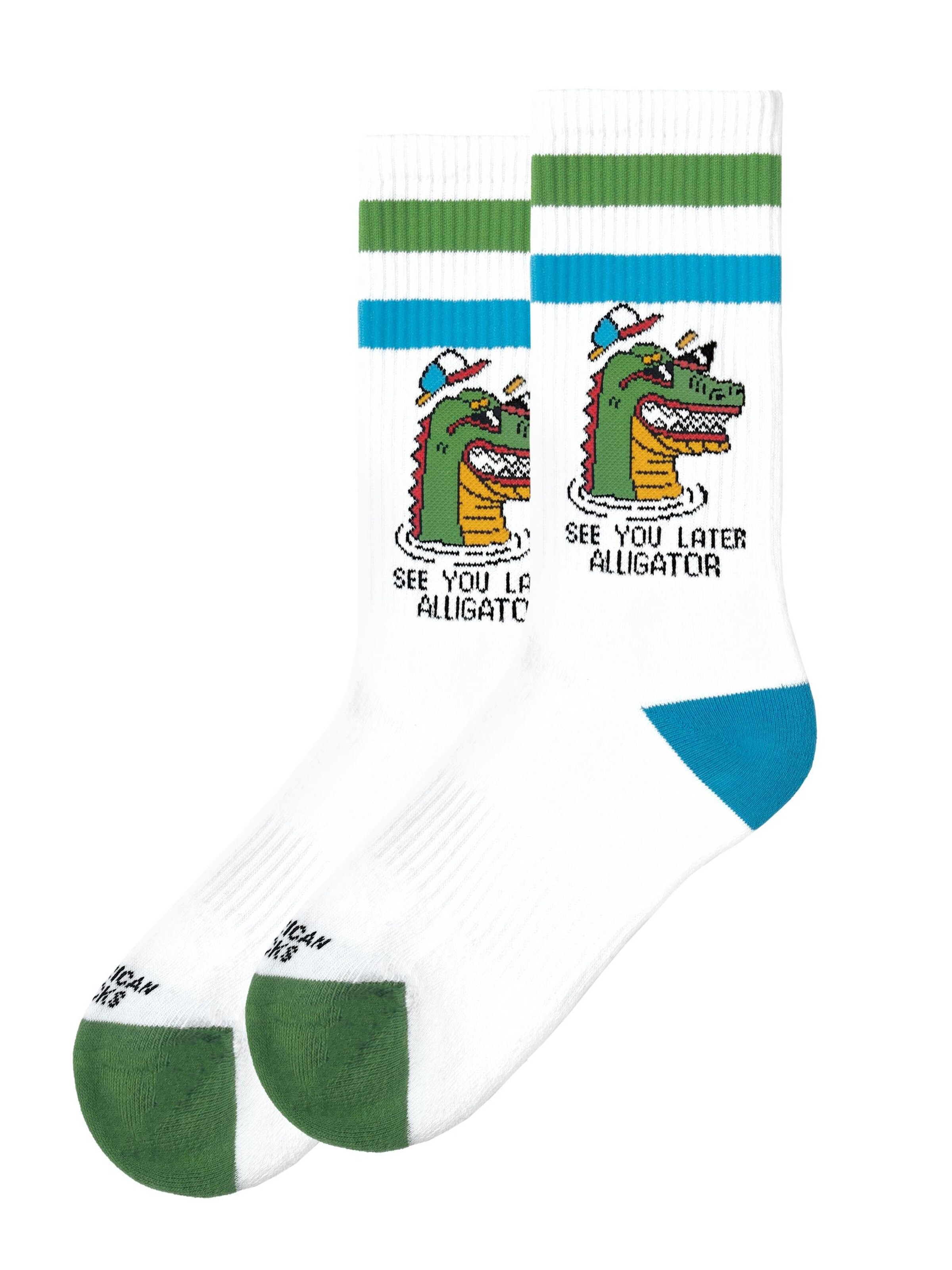 Chaussettes 'See You Later' American Socks en blanc : devant