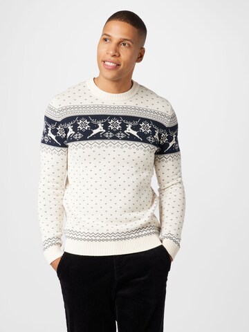 SELECTED HOMME Sweater in White: front