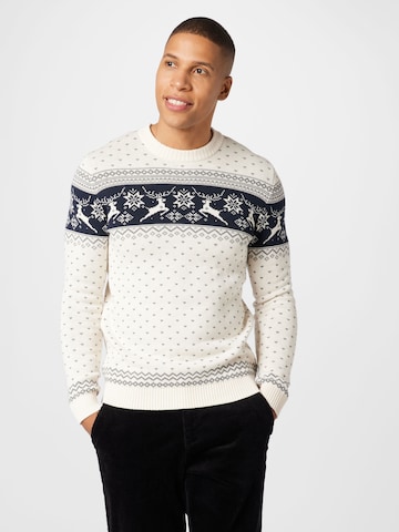 Pull-over SELECTED HOMME en blanc : devant