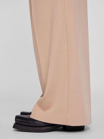 IIQUAL Wide leg Pleat-front trousers 'JAMES' in Beige