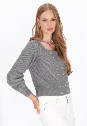 Cardigan 'Vintage' DreiMaster Vintage en gris : devant
