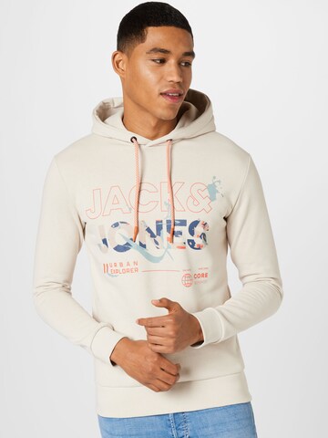 JACK & JONES Sweatshirt 'Game' in Beige: front