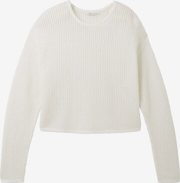 TOM TAILOR Sweater in White: front