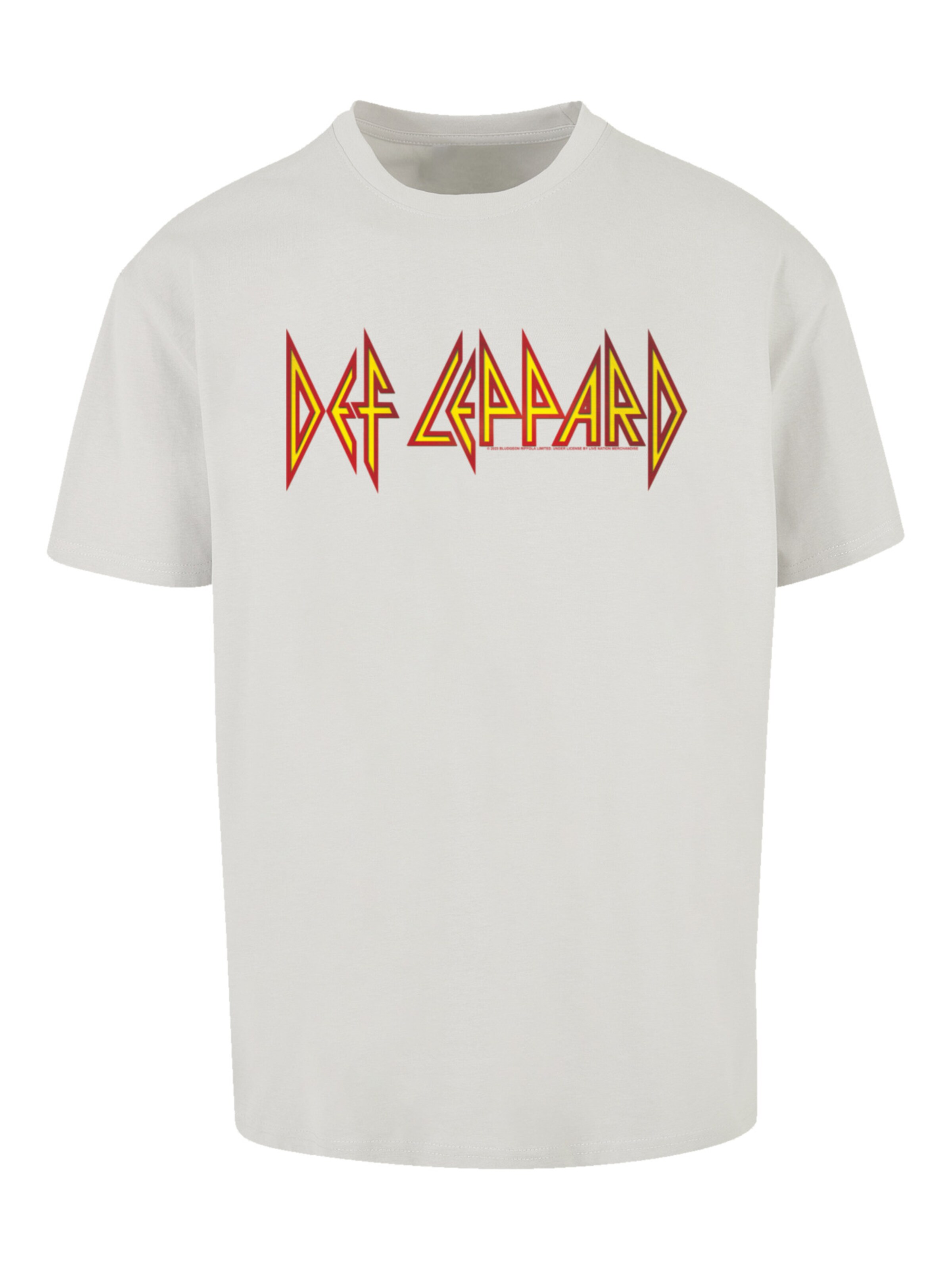 F4NT4STIC Shirt 'Def Leppard' in Grijs: voorkant