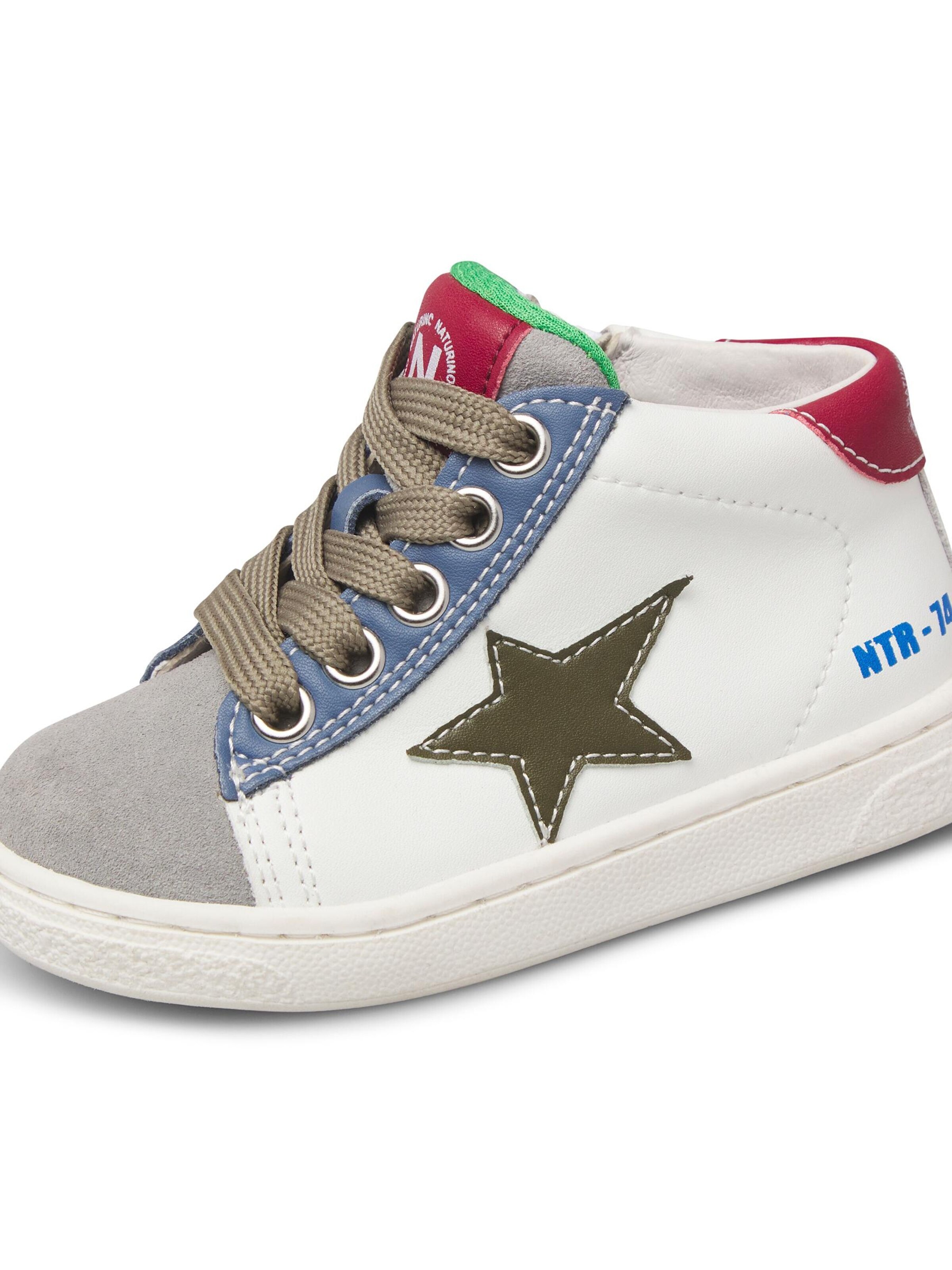 Baskets 'PINN HIGH ZIP.' NATURINO en blanc : devant