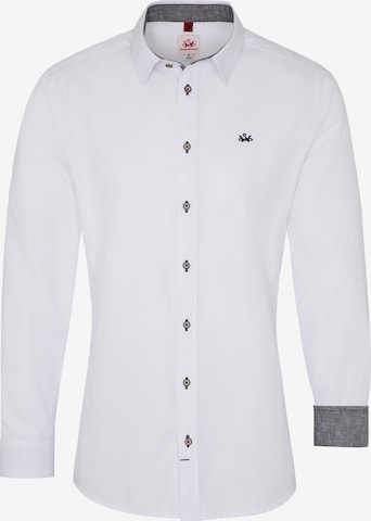 Chemise folklorique 'Frisco' SPIETH & WENSKY en blanc : devant