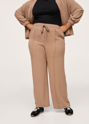 MANGO Wide leg Pants in Brown: front