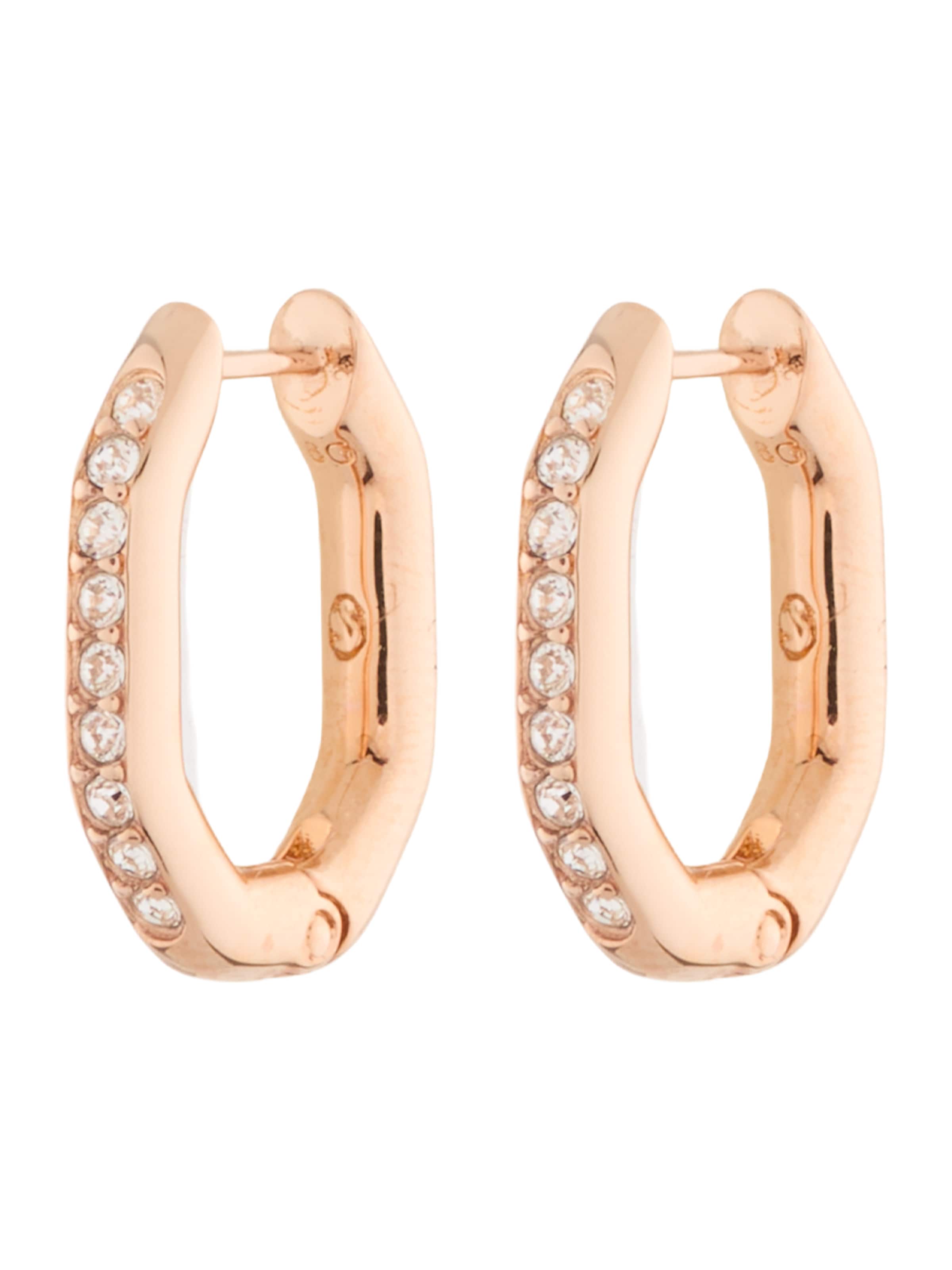 Cercei Swarovski pe auriu / alb, Vizualizare produs