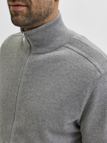 Coupe regular Vestes en maille 'Berg' SELECTED HOMME en gris