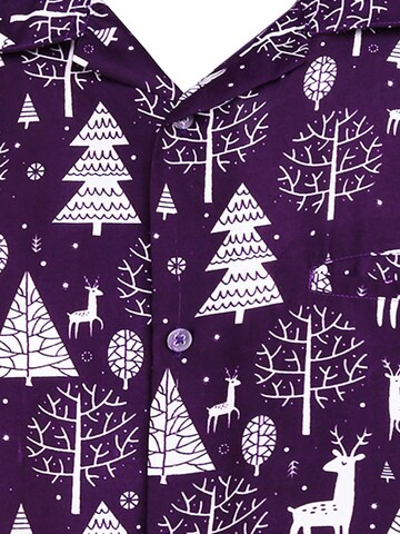 Regular fit Camicia 'Christmas Reindeer' di King Kameha in lilla
