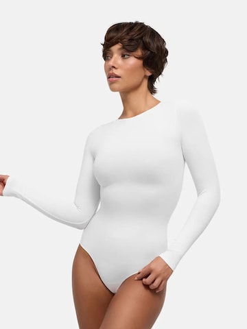 cfab - Body moldeador 'Clean Longsleeve Crewneck Sculpting Bodysuit with Slip' en blanco