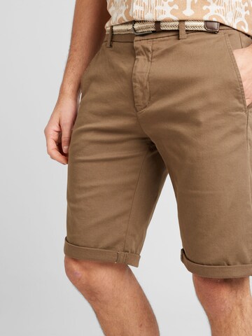 Lindbergh - Slimfit Calças chino 'Superflex' em castanho