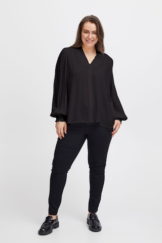 Fransa Curve Blouse 'Amber' in Black