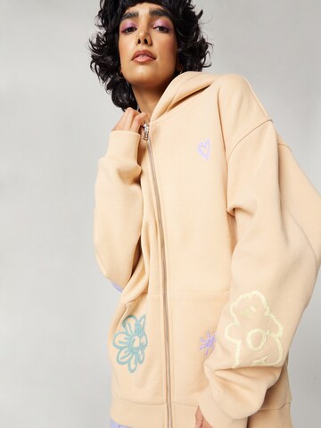 florence by mills exclusive for ABOUT YOU Sweat jacket 'Phoenix' in Beige