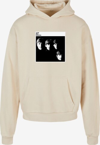 Merchcode Sweatshirt 'Beatles - With The Beatles' in Beige: voorkant