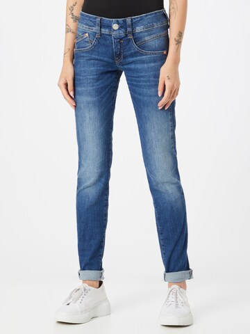 Herrlicher Slimfit Jeans 'Gila' in Blauw: voorkant