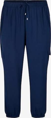 Zizzi Loose fit Cargo trousers 'JOY' in Blue: front