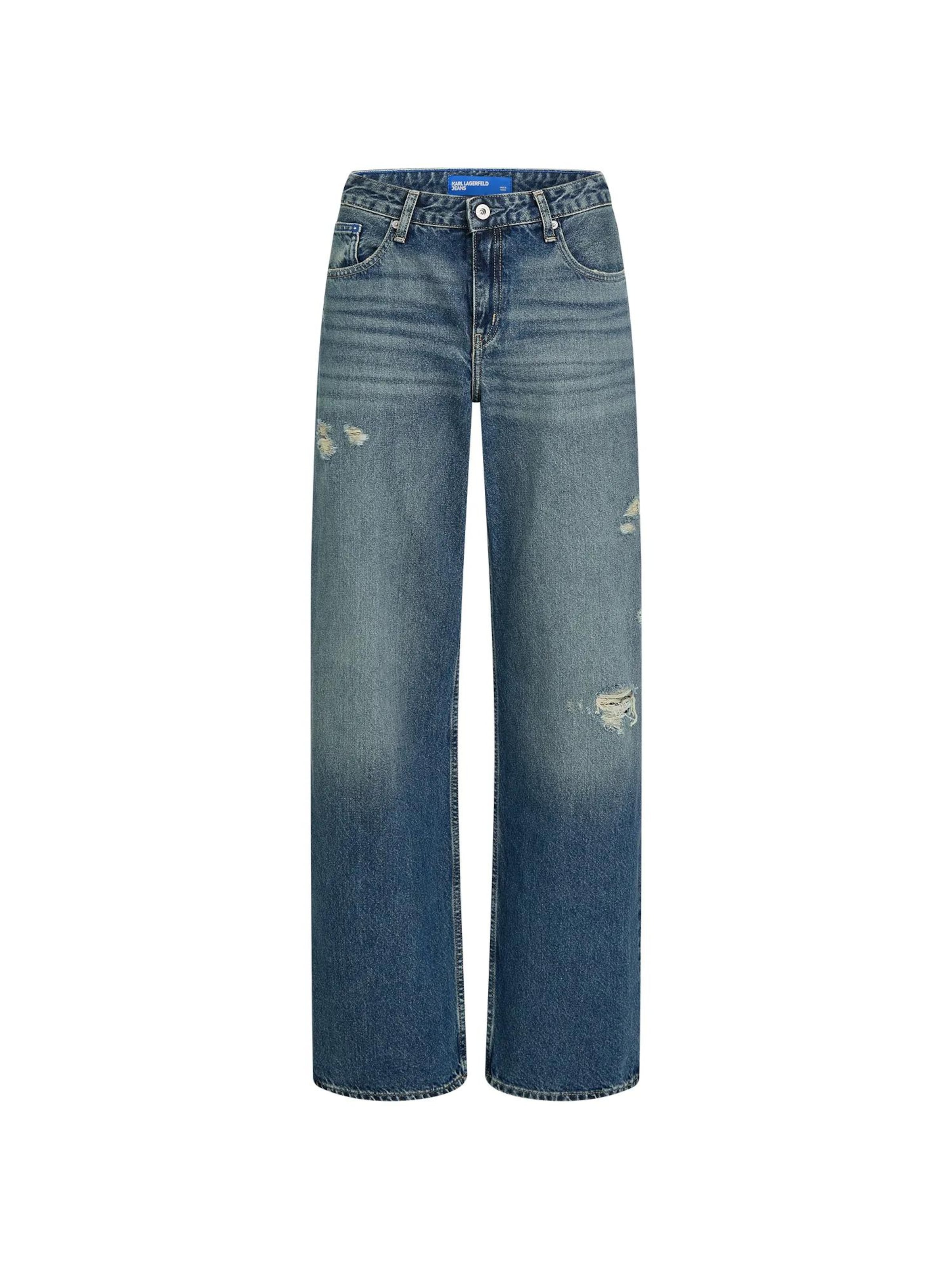 KARL LAGERFELD JEANS Široke hlačnice Kavbojke | modra barva: sprednja stran