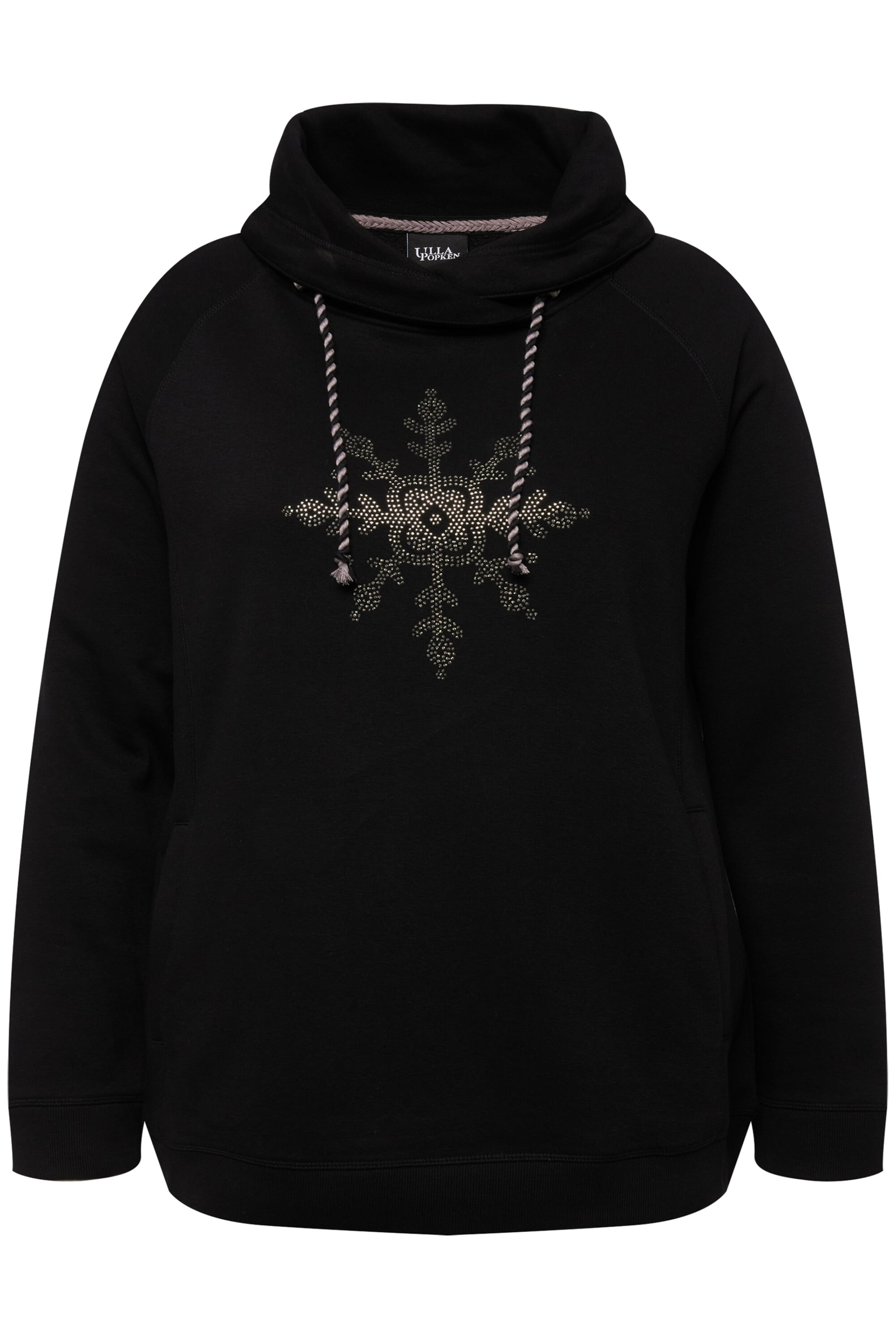 Ulla Popken Sweatshirt in Zwart: voorkant