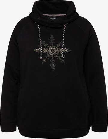 Sweat-shirt Ulla Popken en noir : devant