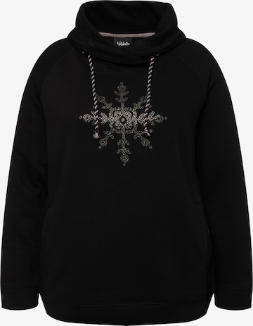 Sweat-shirt Ulla Popken en noir : devant