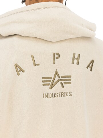 ALPHA INDUSTRIES Zip-Up Hoodie in Beige